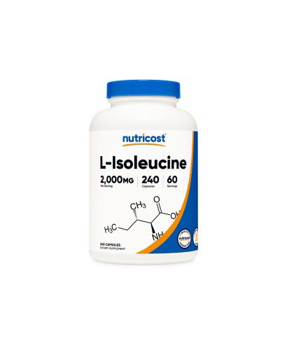 Мускулна маса и издръжливост - Л-Изолевцин (L-Isoleucine), 500 mg х 240 капсули Nutricost