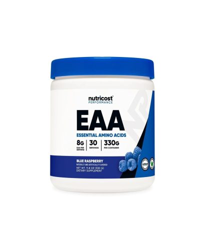 Мускулна сила и възстановяване - EAA Есенциални аминокиселини, 330 g прах, с аромат на синя малина, 30 дози