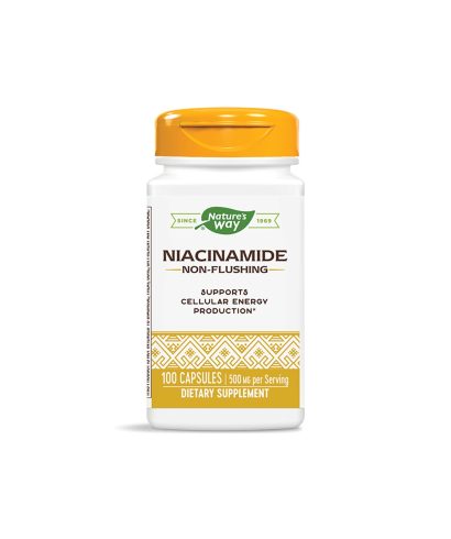 Niacinamide/ Ниацинамид (непредизвикващ зачервяване) 500 mg х 100 капсули Nature’s Way