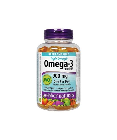 Omega-3 Triple Strenght / Омега-3 900 mg x 80 софтгел капсули Webber Naturals