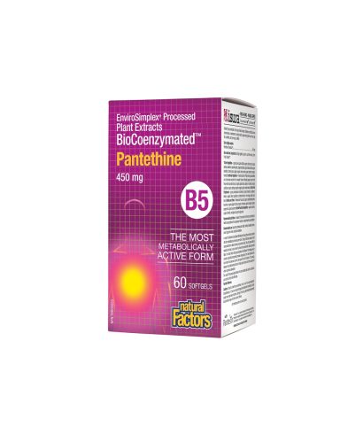 Pantethine BioCoenzymated™/ Пантетин/ Витамин В5 450 mg, 60 софтгел капсули Natural Factors