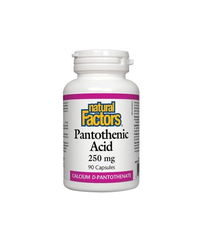 Pantothenic Acid - Пантотенова киселина / Витамин В5 (калциев д-пантотенат), 250 mg, 90 капсули Natural Factors