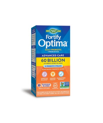 Fortify™ Optima® Advanced Care Probiotic - Фортифай - Оптима пробиотик + пребиотици, 60 милиарда активни пробиотици, 30 капсули Nature’s Way