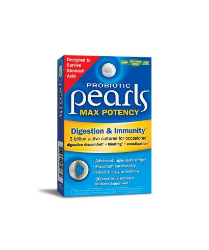 Probiotic Pearls Max Potency Digestion & Immunity / Пърлс пробиотик храносмилане и имунитет, 30 софтгел капсули Nature’s Way