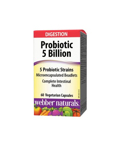 Probiotic/ Пробиотик 5 щама, 5 млрд. активни пробиотици х 60 капсули Webber Naturals