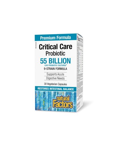 Пробиотик - Critical Care Probiotic, 55 млрд. активни пробиотици, 9 щама формула, 30 V-капсули Natural Factors
