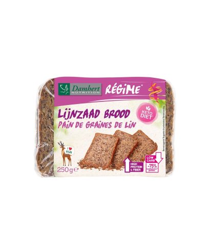 Протеинов (нисковъглехидратен) хляб Régime с ленено семе, 250 g
