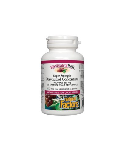 ResveratrolRich® Resveratrol Concentrate/ Ресвератрол супер концентрат 500 mg х 60 капсули Natural Factors