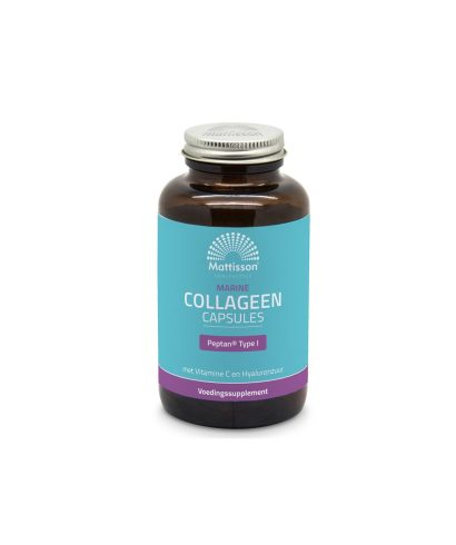 Рибен колаген (тип 1) с витамин С и хиалуронова киселина - Marine Collagen Peptan, 180 капсули Mattisson Healthstyle