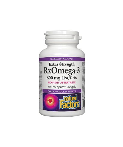 RxOmega-3 Extra Strength / Рибено масло, 1170 mg (600 mg EPA/DHA) х 60 софтгел капсули Natural Factors