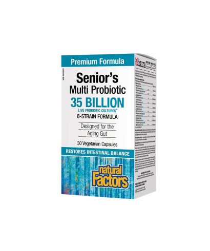Senior’s Multi Probiotic / Мултипробиотик за възрастни 8 щама, 35 млрд. активни пробиотици х 30 капсули Natural Factors