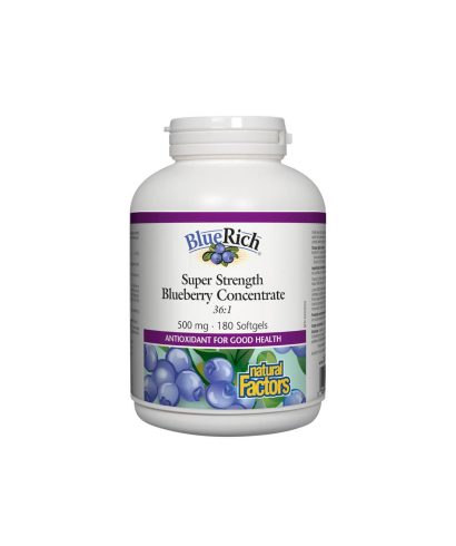 BlueRich® Blueberry Concentrate 36:1/ Синя боровинка супер концентрат 500 mg х 180 софтгел капсули Natural Factors