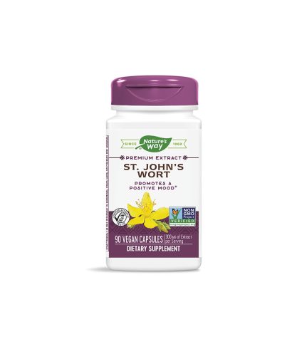 Подобрява настроението - Жълт кантарион премиум екстракт - St. John`s Wort 420 mg, 90 капсули Nature’s Way