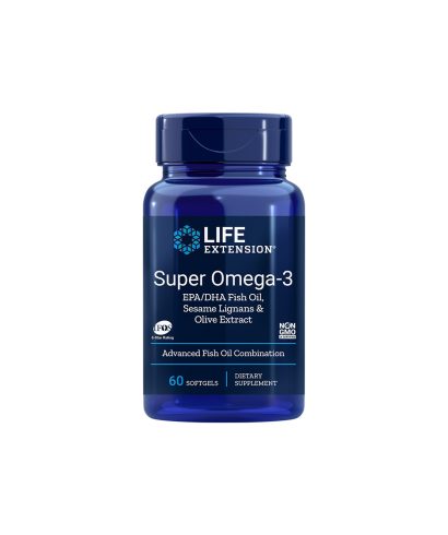 Super Omega-3 / Омега-3 от риба с добавени Лигнан от сусам и Маслина х 60 софтгел капсули