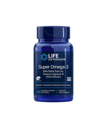 Super Omega-3 / Омега-3 от риба с добавени Лигнан от сусам и Маслина х 60 стомашно-устойчиви софтгел капсули