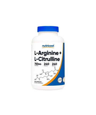 Тонус и енергия - Л-Аргинин + Л-Цитрулин (L-Arginine + L-Citrulline), 500 mg + 250 mg, 240 капсули