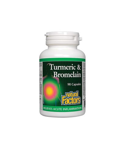 Turmeric & Bromelain - Куркума и Бромелаин, 90 капсули Natural Factors