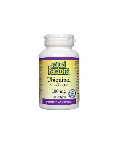 Ubiquinol Active CoQ10/ Убиквинол Активен Коензим 100 mg x 60 софтгел капсули Natural Factors