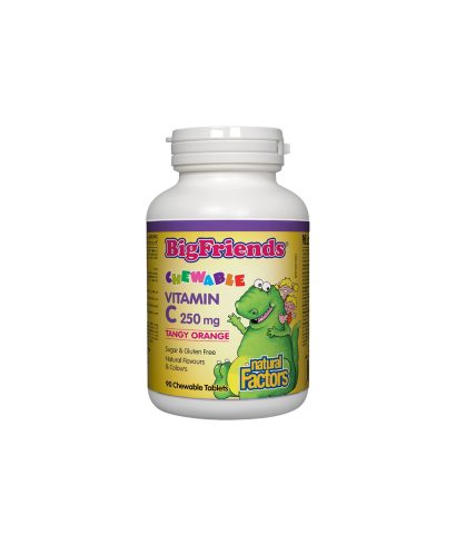 Vitamin C BigFriends®/ Витамин С за деца 250 mg х 90 дъвчащи таблетки с вкус на портокал Natural Factors