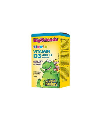 Vitamin D3 Big Friends®/ Витамин D3 за деца 400 IU x 15 ml/ 500 дози Natural Factors