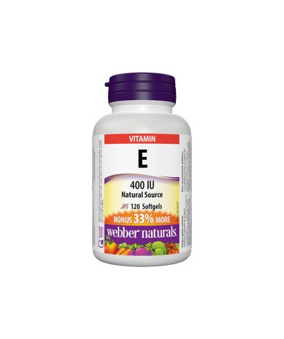 Vitamin E 400 IU - Витамин Е (d-алфа токоферил ацетат) 400 IU, 120 софтгел капсули