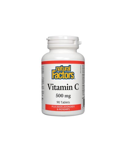 Vitamin C/ Витамин C 500 mg + Шипка и Биофлавони х 90 таблетки Natural Factors