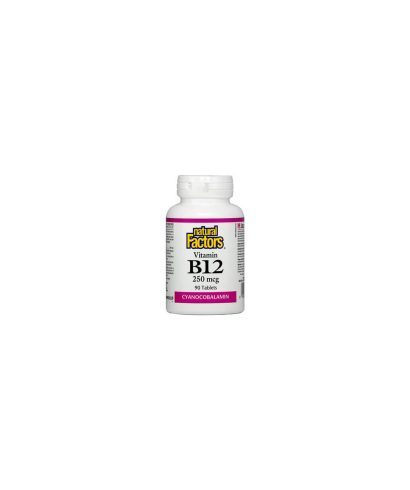 Vitamin B12/ Витамин В12 (цианокобаламин) 250 mcg х 90 таблетки Natural Factors