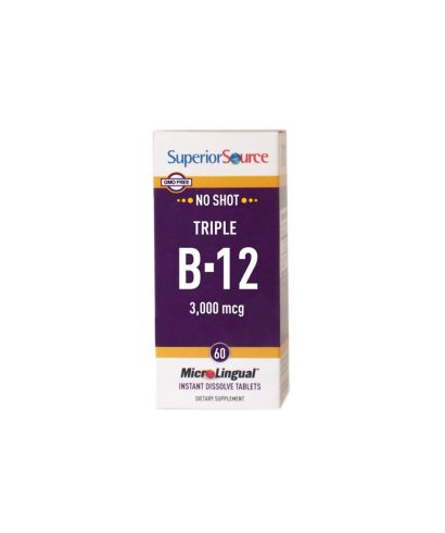 Витамин В12 3000 mcg - Нервна система, 60 сублингвални таблетки Superior Source
