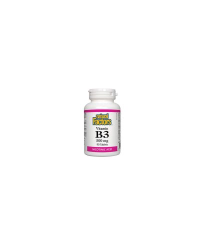 Vitamin B3/ Витамин В3 (никотинова киселина) 500 mg х 90 таблетки Natural Factors
