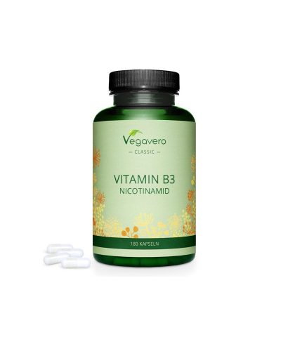 Витамин В3 (Никотинамид) - Vitamin B3 Nicotinamid, 180 капсули