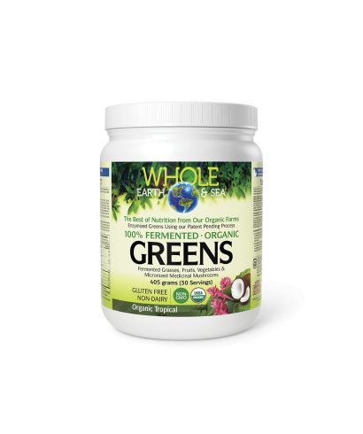 Whole Earth & Sea - 100% ферментирали органик растителни храни, с тропически вкус х 390 g пудра Natural Factors