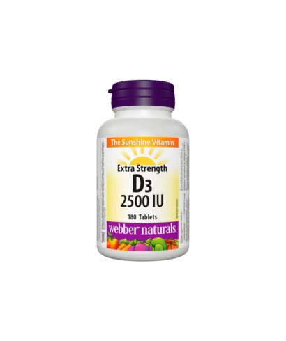 Здрави кости и силен имунитет - Витамин D3 2500 IU, 180 таблетки Webber Naturals