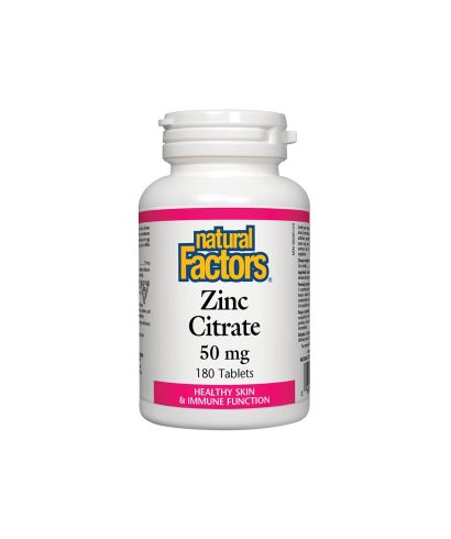 Zinc Citrate / Цинк (цитрат) 50 mg х 180 таблетки Natural Factors