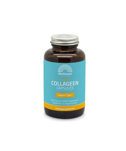 Колаген (тип 1) с калций, магнезий, МСМ, витамин C и хиалуронова киселина - Runder Collagen Peptan, 180 капсули Mattisson Healthstyle