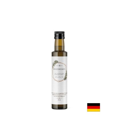 Масло от пшеничен зародиш, студено пресовано, осигурява чист витамин Е, 250 ml