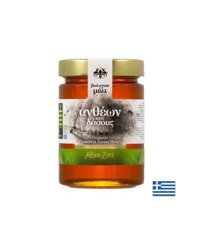Органичен цветен и горски мед от Гърция, 450 грама
