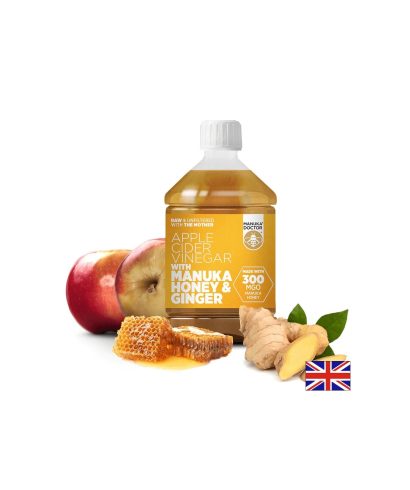 Ябълков оцет + мед от манука и джинджифил - Apple Cider Vinegar with Manuka Honey & Ginger (300 MGO) , 500 ml