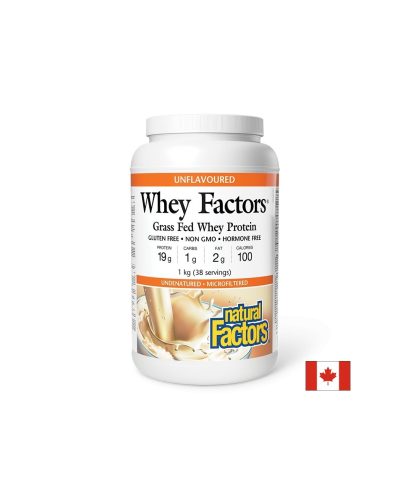 Чист суроватъчен протеин Whey Factors® - Неовкусен, за мускули и възстановяване, 1 kg прах