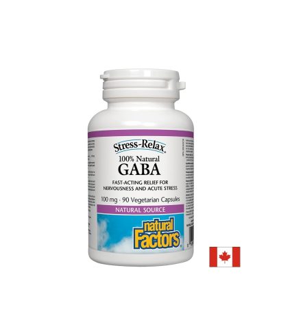 GABA 100% Natural/ Гама-АминоБутирова Киселина 100 mg х 90 капсули Natural Factors
