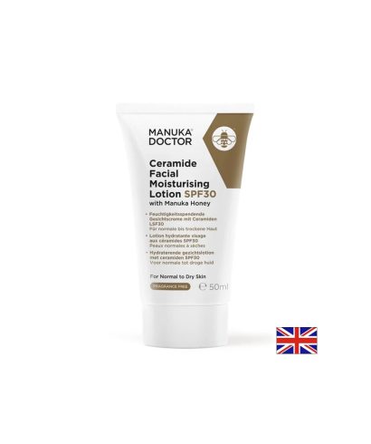 Хидратиращ лосион за лице със серамиди и мед от манука, SPF30, 50 ml
