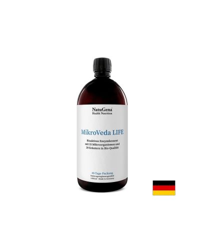 MikroVeda Life - Биоактивен фермент с пробиотични бактерии и билкови екстракти, 1000 ml