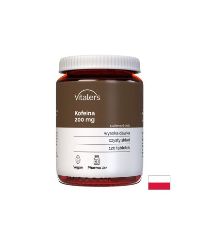 Стимулира енергията и мозъчната функция - Кофеин, 200 mg x 120 таблетки