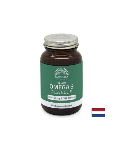 Веган Омега-3 от водорасли - Подкрепа за сърцето и мозъчната функция, EPA 150 mg, DHA 100 mg, 60 капсули