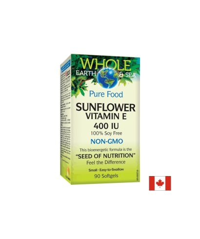 Vitamin E Whole Earth & Sea®/ Витамин Е (oт слънчоглед) 400 IU x 90 софтгел капсули Natural Factors