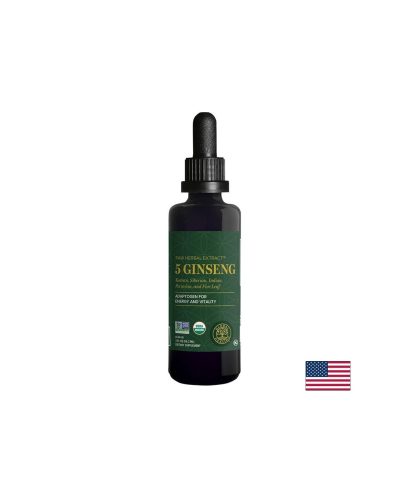 5 Ginseng Raw Herbal Extract™ – Енергия, издръжливост и жизнен тонус с 5 вида женшен, 59.2 ml капки