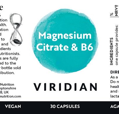 Магнезиев цитрат с B6 –Viridian, 30 капсули