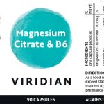 Magneziev tzitrat-B6-90-viridian 1 Магнезиев цитрат с B6 –Viridian, 90 капсули