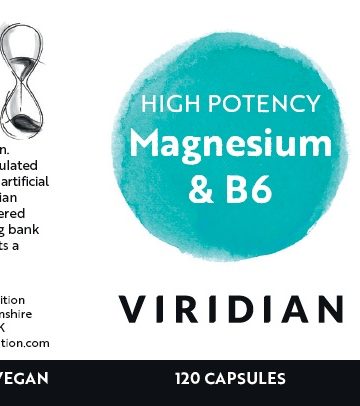 Магнезий 300 мг с B6 (високо потенциран) – Viridian-120 капсули