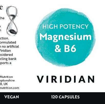 Магнезий 300 мг с B6 (високо потенциран) – Viridian-120 капсули