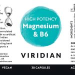 Magnezii-B6-30-viridian-vivashop 1 Магнезий 300 мг с B6 (високо потенциран) Viridian-30 капсули